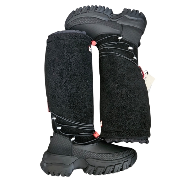 Hunter Wanderer Womens Black Waterproof Tall Sherpa Snow Gorpcore Boots SZ 7 NWT - Picture 7 of 12